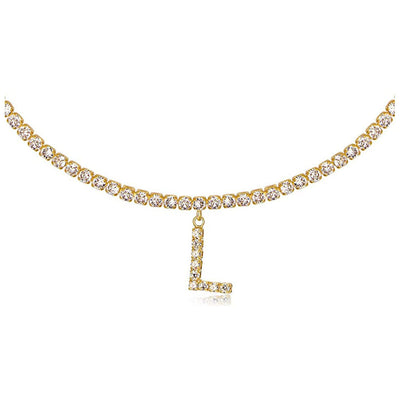 Diamond Letters Necklace Jewelry