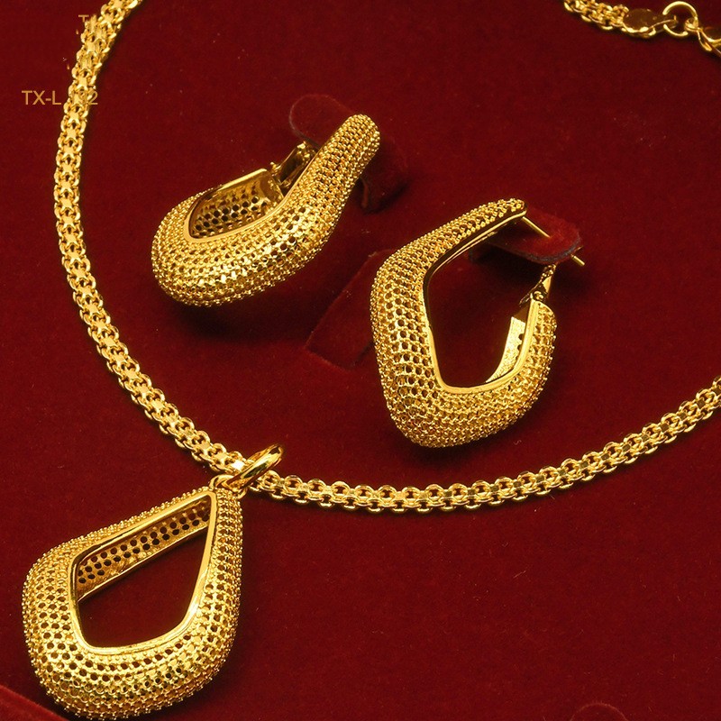 Gold  Necklace Earrings