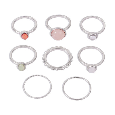 Colorful Stone Metalic Finger Ring For Women Girl