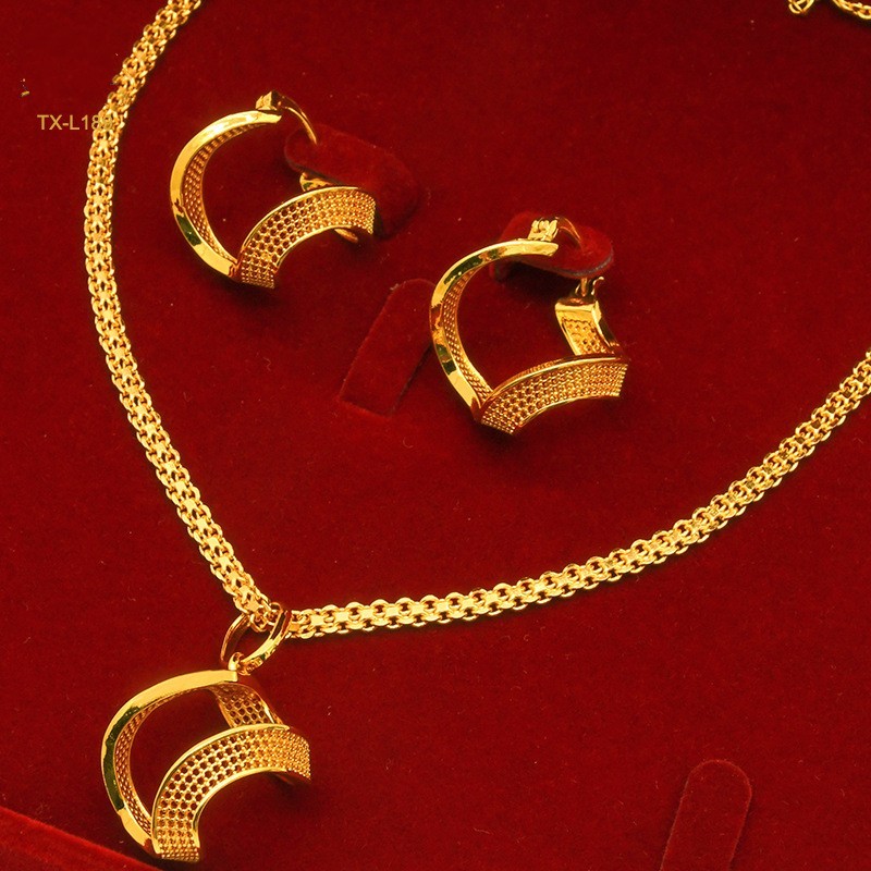 Gold  Necklace Earrings