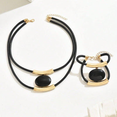 black and gold jewelry sets