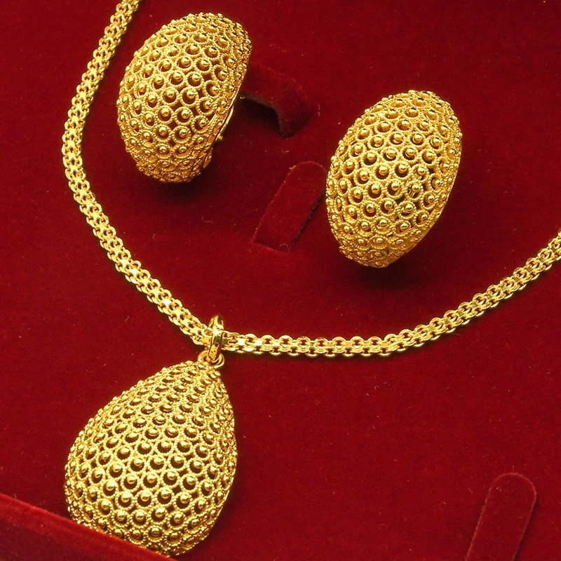 Gold  Necklace Earrings