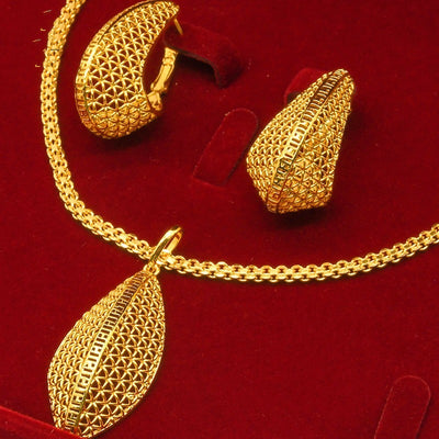 Gold  Necklace Earrings