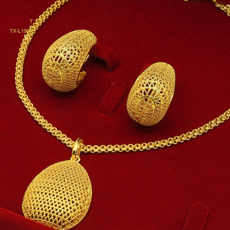 Gold  Necklace Earrings