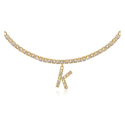 Diamond Letters Necklace Jewelry