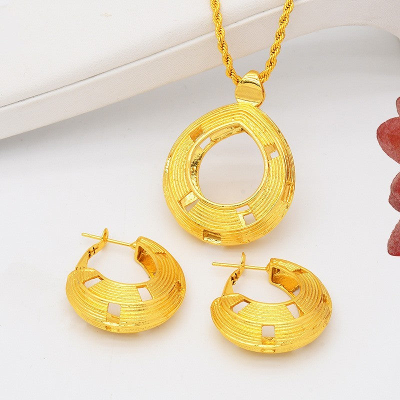 Gold  Necklace Earrings