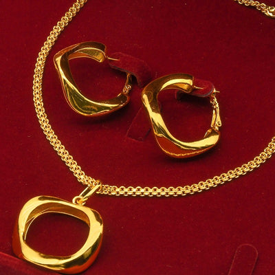 Gold  Necklace Earrings